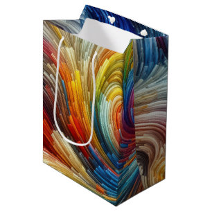 Contemporary Abstract Swirl Spectrum Medium Gift Bag