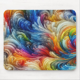 Contemporary Abstract Swirl Spectrum Mouse Pad