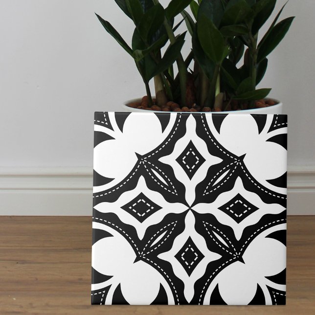 Contemporary Aesthetic Black and White Pattern Tile (Creator Uploaded)