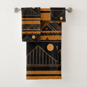 Contemporary Afrocentric Design Bath Towel Set