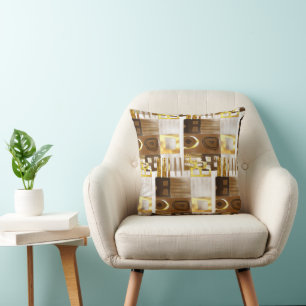 Contemporary Afrocentric Geometric Throw Pillow