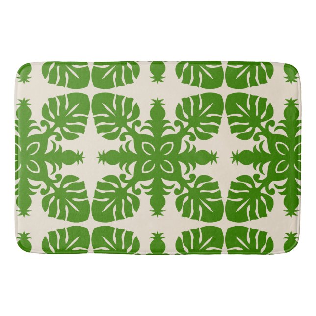 contemporary and modern hawaiian quit pattern bath mat (Front)