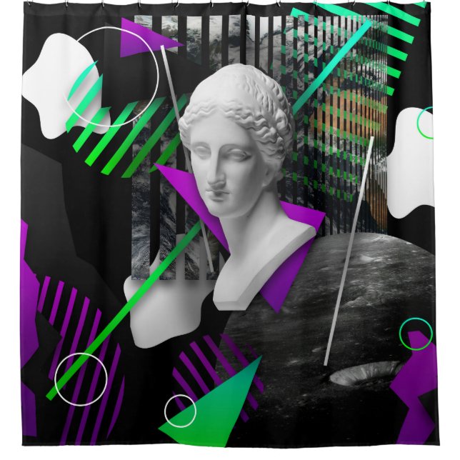 Contemporary art collage with plaster head statue  (Front)