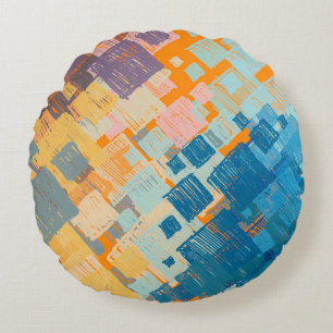 Contemporary art. Colourful texture. Modern artwor Round Pillow
