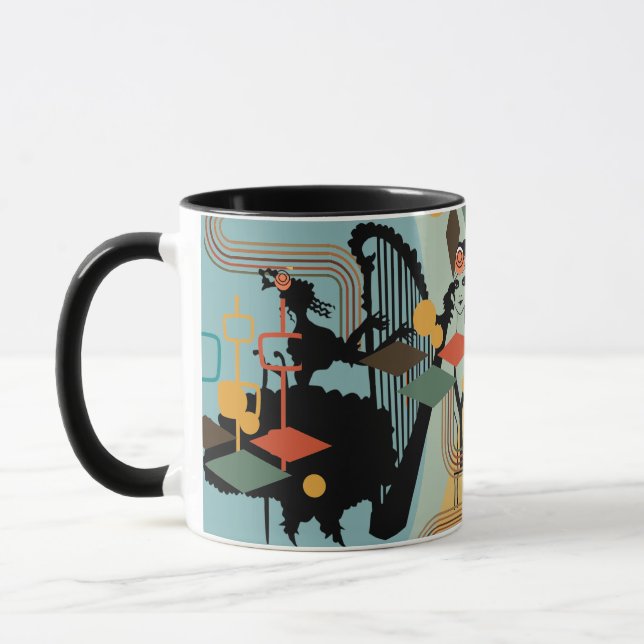 Contemporary Art Deco Vintage Design Mug (Left)