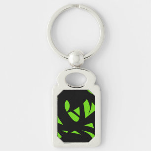 Contemporary Art Green / Black Keychain