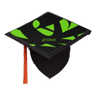 Contemporary Art Green / Black Year Graduation Cap Topper