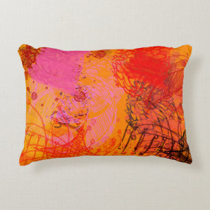 Contemporary art. Hand made art. Colourful texture Accent Pillow