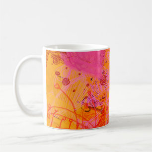 Contemporary art. Hand made art. Colourful texture Coffee Mug