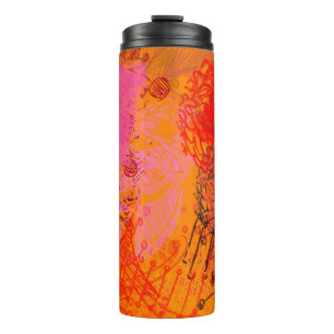 Contemporary art. Hand made art. Colourful texture Thermal Tumbler