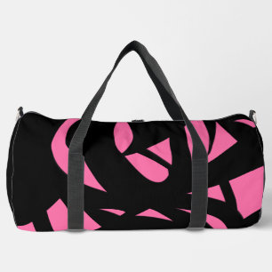 Contemporary Art Hot Pink / Black Duffle Bag