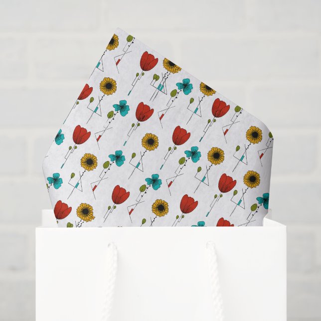 Contemporary Art Noveau Floral Pattern Tissue Paper (Gift Bag)