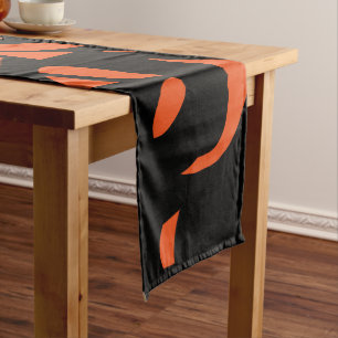 Contemporary Art Orange / Black Medium Table Runner