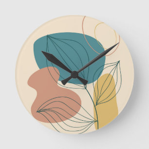 Contemporary art posters round clock
