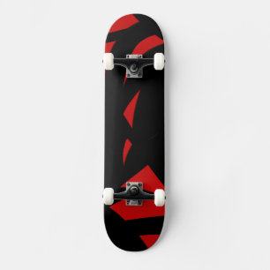 Contemporary Art Red and Black Skateboard