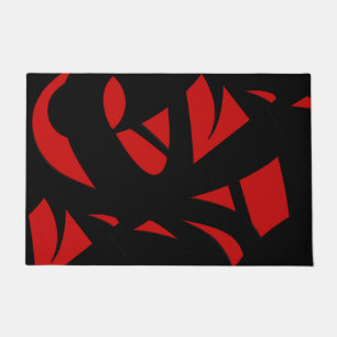 Contemporary Art Red / Black Doormat
