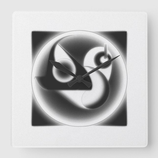 Contemporary Art Square Wall Clock (Front)