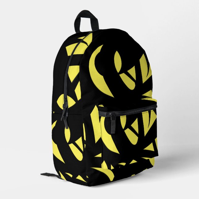 Contemporary Art Yellow / Black Drawstring Bag (Back Corner Left)
