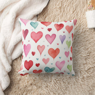Contemporary Baby Girl Nursery Heart Pattern Throw Pillow