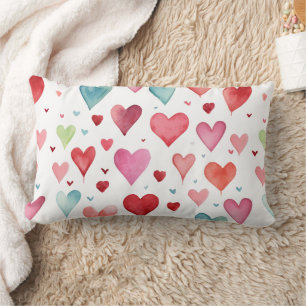 Contemporary Baby Nursery Heart Pattern Lumbar Pillow