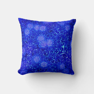 Contemporary Batik Motif Flowers and Firework Throw Pillow