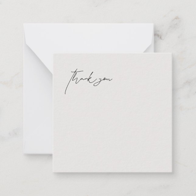 Contemporary Beige Wedding Blank Thank You Card (Front)