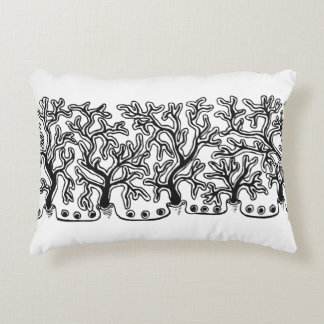 Contemporary Black and White Abstract Joshua Tree Decorative Pillow