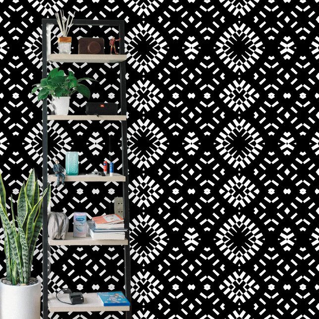 Contemporary Black and White Geometric Pattern Wallpaper (Creator Uploaded)