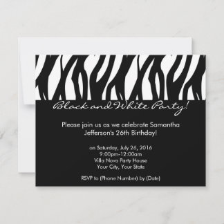 Contemporary Black and White Party Invitations