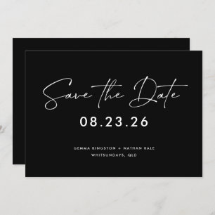 Contemporary Black and white Save the Date Invitation