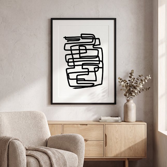  Contemporary black and  white simple geometric  Poster (Creator Uploaded)