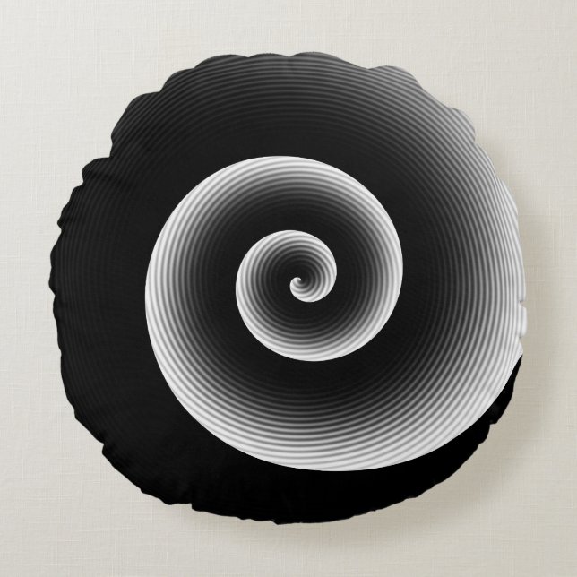 Contemporary Black and White Stylish Pattern  Round Pillow (Front)