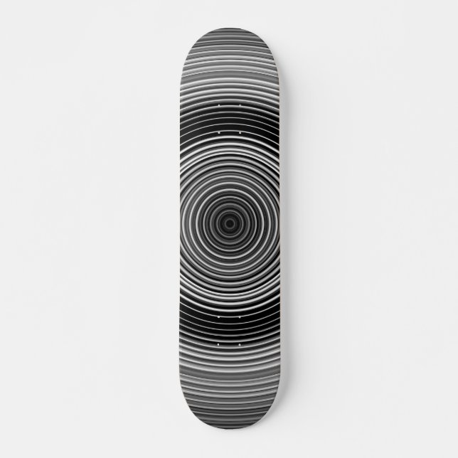 Contemporary Black and White Stylish Pattern Skateboard (Front)