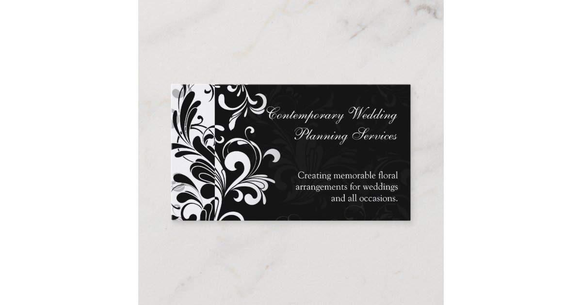 Contemporary Black and White Swirl Business Card Zazzle