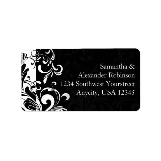 Contemporary Black and White Swirl Label (Front)