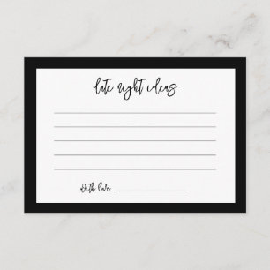 Contemporary black Date night ideas  Enclosure Card