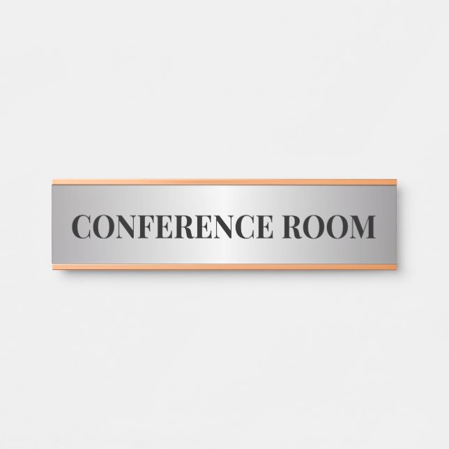 Contemporary Black & Faux Silver Office Department Door Sign (Front)