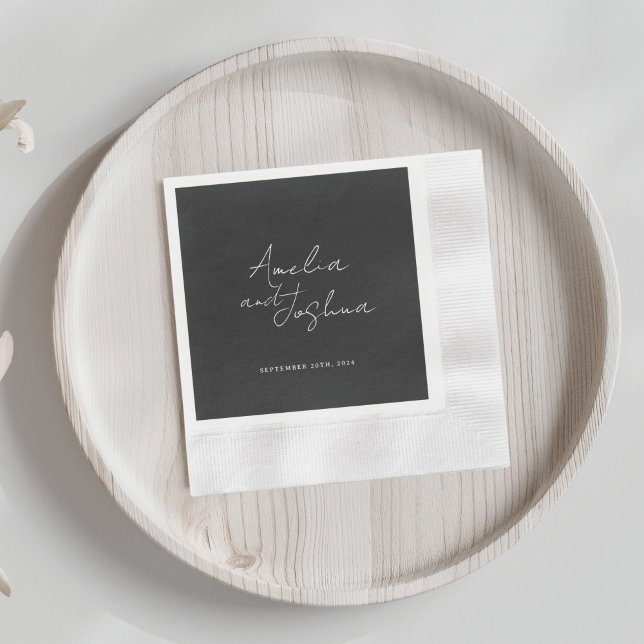 Contemporary Black Wedding Favors Napkin (Creator Uploaded)