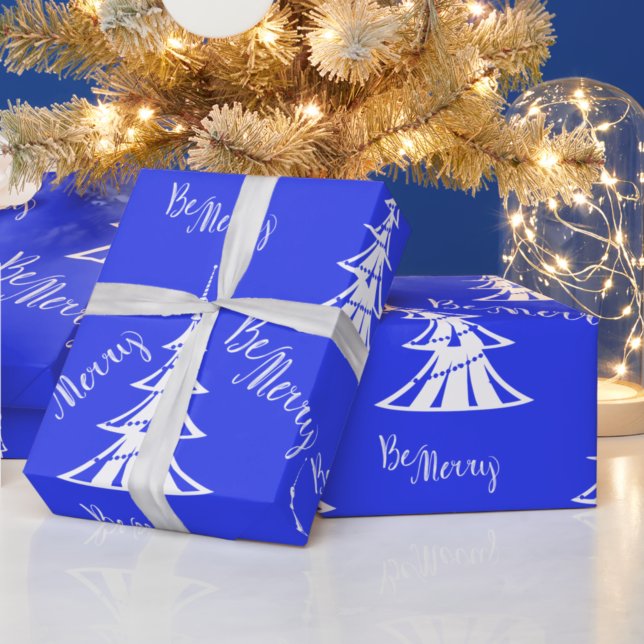 Contemporary Blue and White Christmas Wrapping Paper (Creator Uploaded)