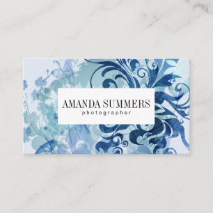Contemporary Blue Artistic Business Card