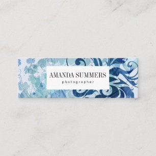 Contemporary Blue Artistic Mini Business Card
