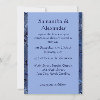 Contemporary Blue Wedding Invitation