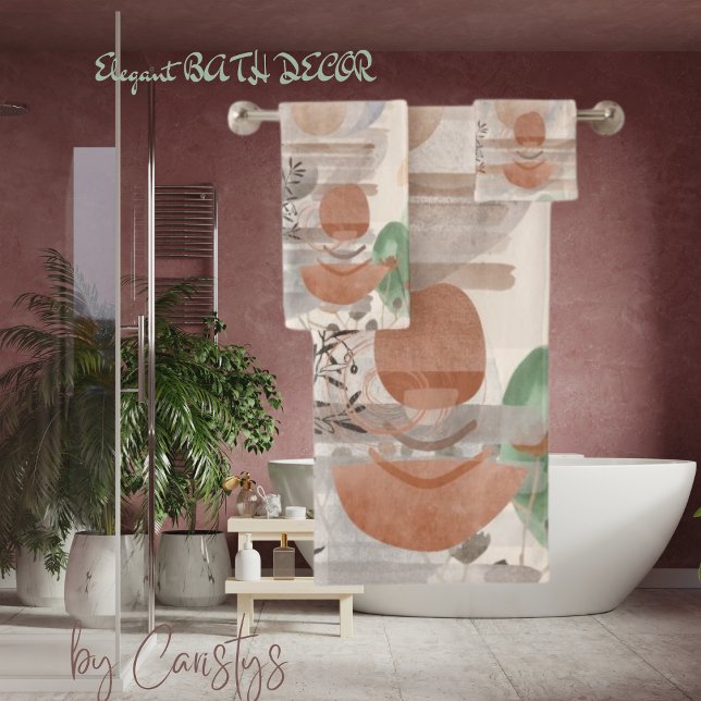 Contemporary Boho Earth Tones Plant Life Towel (Creator Uploaded)