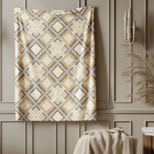 Contemporary Brown and Ivory Subtle Patterns  Fleece Blanket