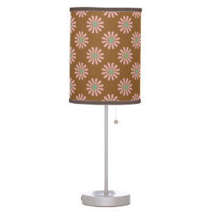Contemporary Brown And Pink Floral Table Lamp
