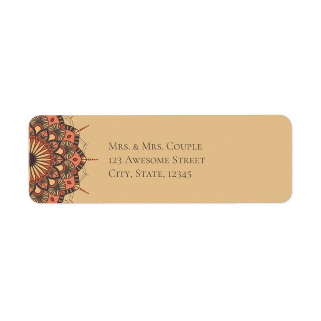 Contemporary Brown Peach Mandala (Front)