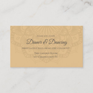 Contemporary Brown Peach Mandala Reception Enclosure Card