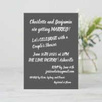 Contemporary Brush Lettering Trendy Couples Shower
