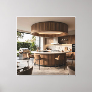 Contemporary Built-in Grill Lounge Canvas Print