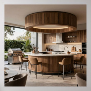 Contemporary Built-in Grill Lounge Poster